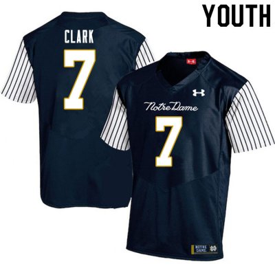 Notre Dame Fighting Irish Youth Brendon Clark #7 Navy Under Armour Alternate Authentic Stitched College NCAA Football Jersey HWQ3099VB